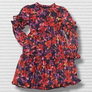 ZAC Kids by Zac Posen L 10-12 Floral Tiered Ruffle Dress Holiday Party Fall